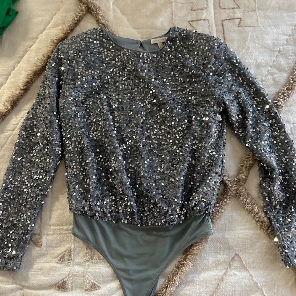 Flying Tomato Silver Sequin Top